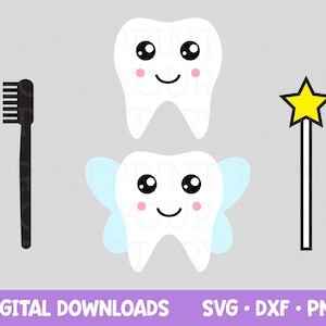 Fichiers SVG de dent pour Cricut, Dent Fairy SVG, Teeth SVG, Instant Digital Download, Dentist Svg, Silhouette Cut Files for Kids
