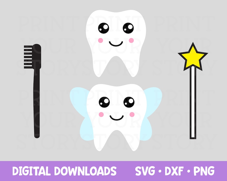Silhouette INSTANT Download Tooth Cut File Cricut Baby Tooth Svg Dentist Svg Tooth Fairy Clipart Personal & Commercial Use Tooth Svg
