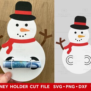 File SVG porta soldi di Natale / Porta soldi pupazzo di neve SVG / File SVG regalo carta soldi / Regalo in contanti Svg