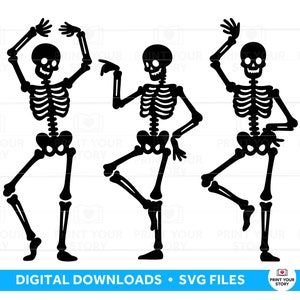 Scheletro danzante Svg / Clipart di Halloween / Stagione spettrale Svg / Halloween danzante Svg / Scheletro Png / Scheletro di Halloween Svg