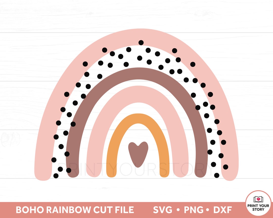 Boho Pastel Rainbow Svg, Pastel Colored Hand Drawn SVG File, Baby ...