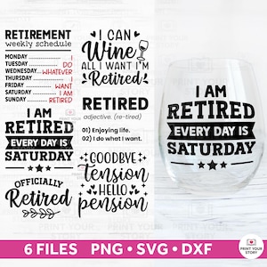 Happy Retirement SVG Bundle for Cricut and Silhouette, Retirement SVG files, Officially Retired SVG