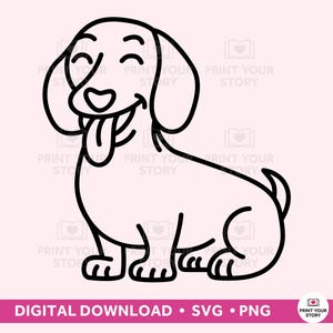 Dachshund SVG file, Dog Svg for Cricut, Dog Pet Png, Dachshund Outline Png, Dog Lover Svg, Digital Download, Cut File