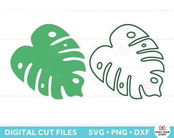 Monstera SVG Cut File, Tropische Blätter SVG, Monstera Leaf SVG Datei für Cricut und Silhouette