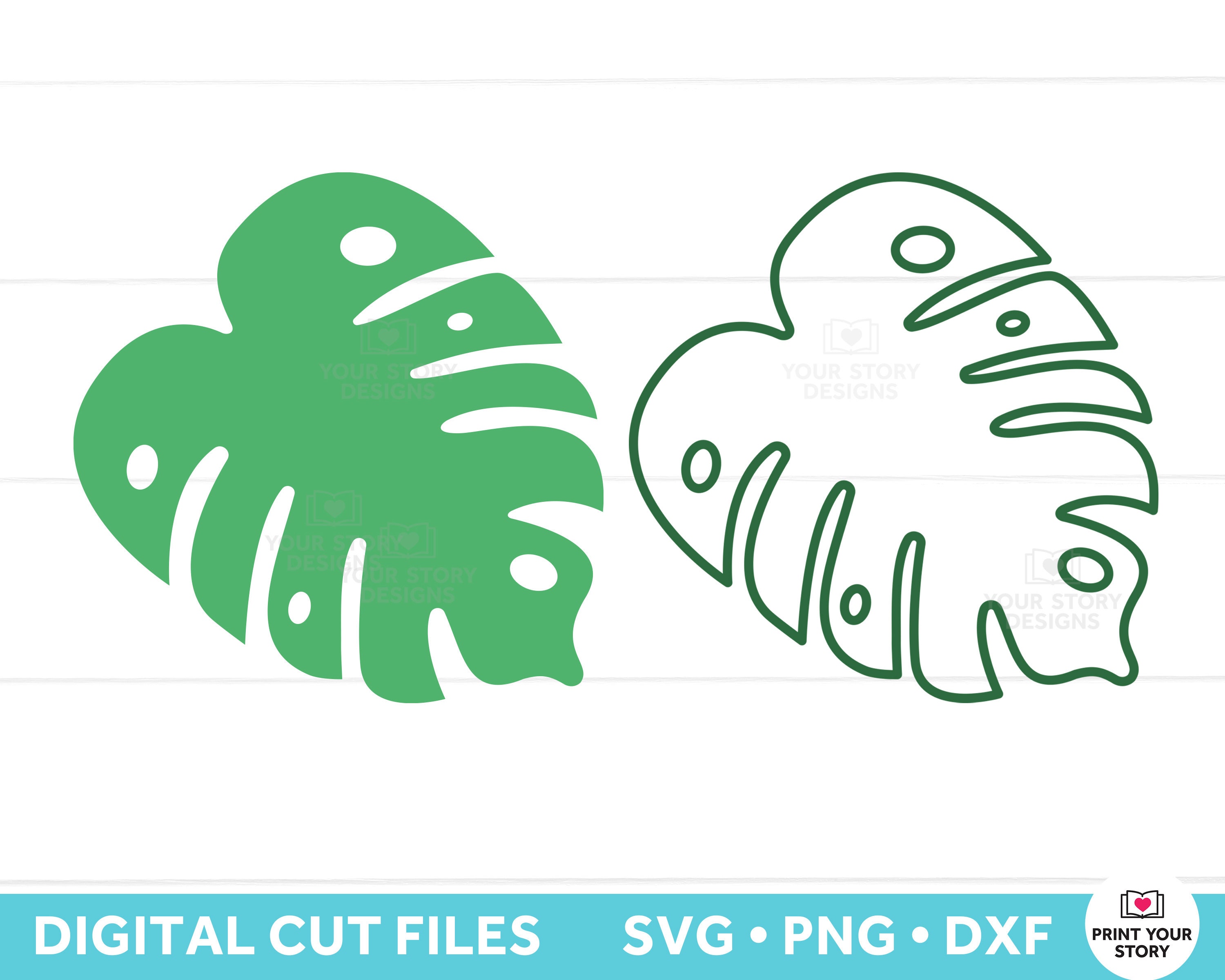 Monstera SVG Cut File, Tropical Leaves SVG, Monstera Leaf SVG File for ...