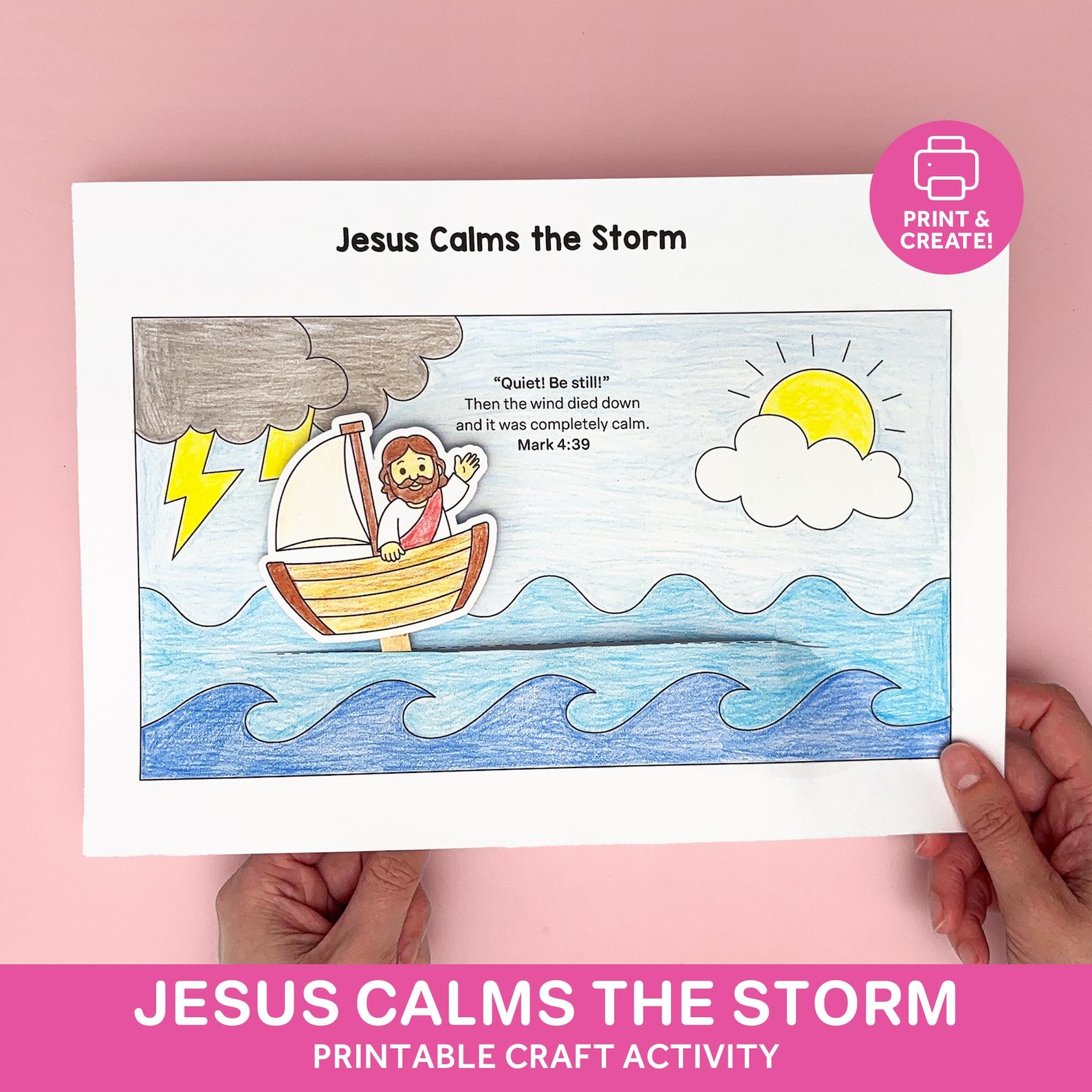 Jesus Calms the Storm Craft for Kids - Sunday School Activity - Bible ...