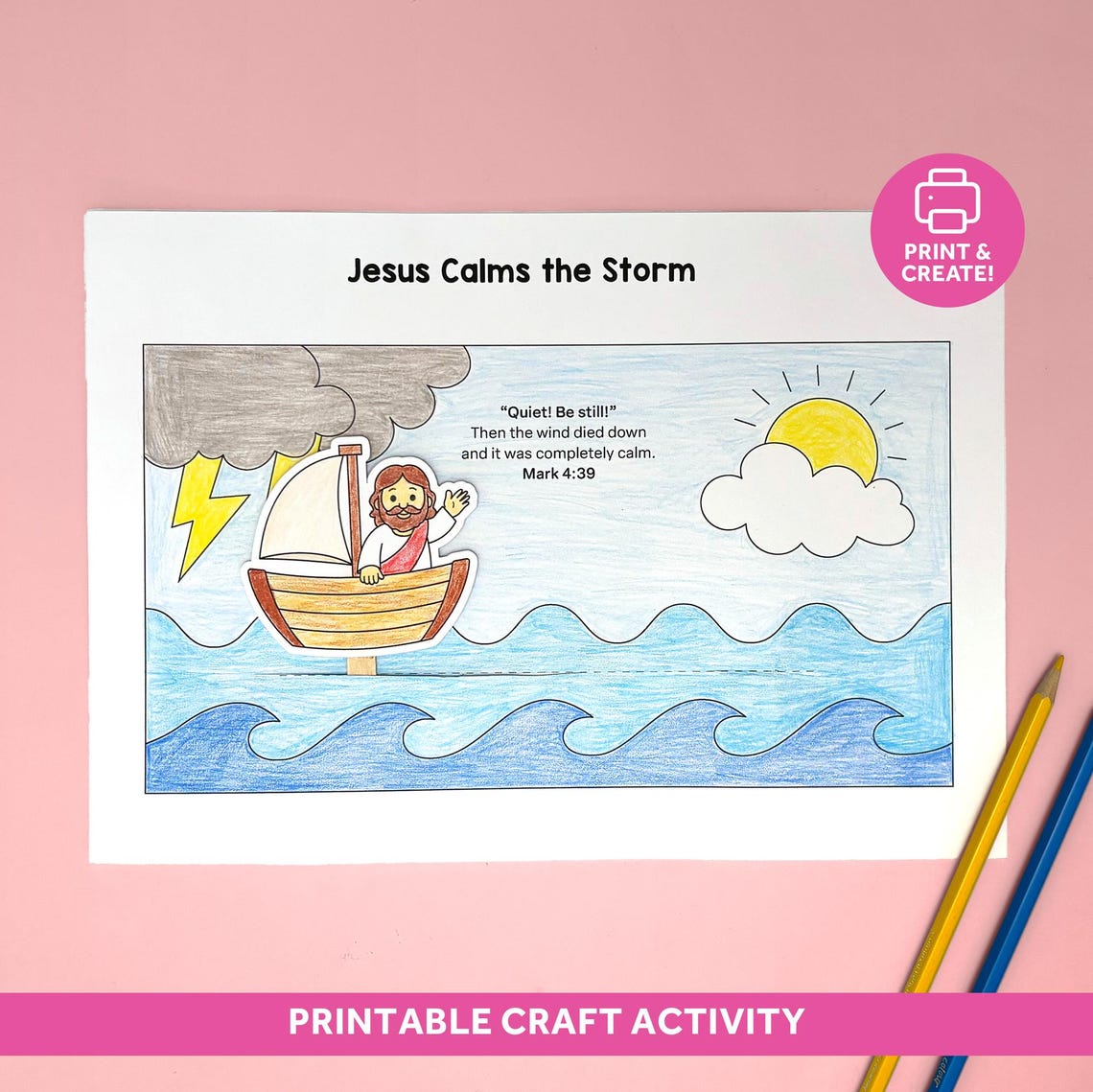 Jesus Calms the Storm Craft for Kids - Sunday School Activity - Bible ...