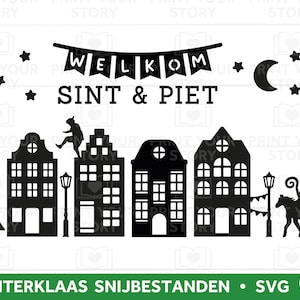 Sinterklaas Raamstickers SVG voor Cricut en Silhouet, Pakjesavond Dutch Cut Files Sint Nicolaas 5 december, DIGITALE BESTANDEN