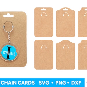 Cartão de exibição de chaveiro SVG, modelo de cartão de chaveiro SVG para Cricut e Silhouette, chaveiro SVG