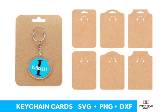 Keychain Display Card SVG, Keyring Card Template SVG for Cricut and  Silhouette, Keychain SVG 