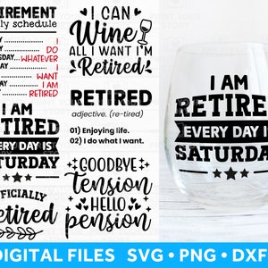 Happy Retirement SVG Bundle pour Cricut et Silhouette, Retraite SVG fichiers, SVG officiellement retiré
