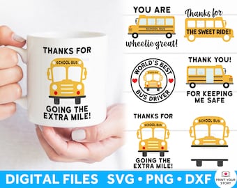 Paquete SVG de autobús escolar, archivos SVG de agradecimiento para conductores de autobús escolar, ideas de regalos para conductores de autobús para Cricut, archivos de regreso a clases para regalos para conductores de autobús