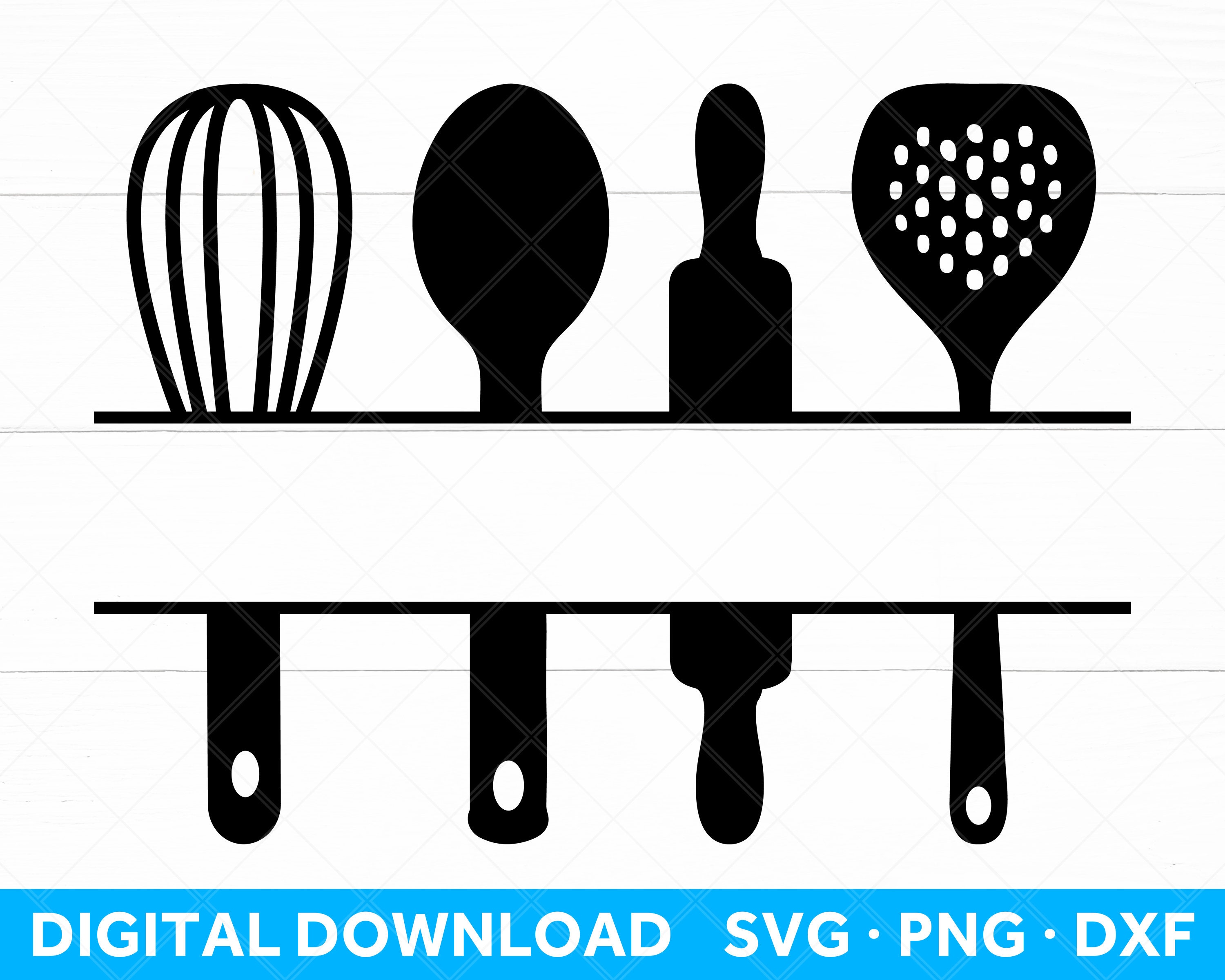 Download Kitchen Monogram Svg File Kitchen Utensils Split Frame Svg Etsy