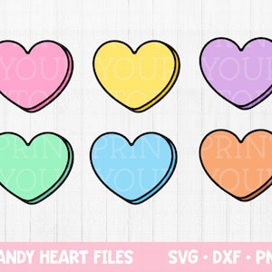 Valentines Day SVG files for Cricut - Valentine Svg Bundle - DXF PNG Instant Digital Download - Conversation Hearts svg - Candy Heart Svg