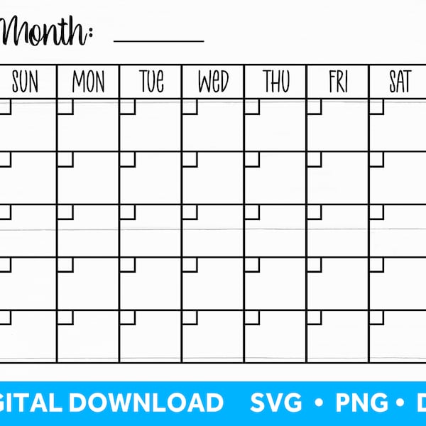 Calendar SVG file for Cricut and Silhouette Cutting Machines, Planner SVG file, Farmhouse Sign SVG