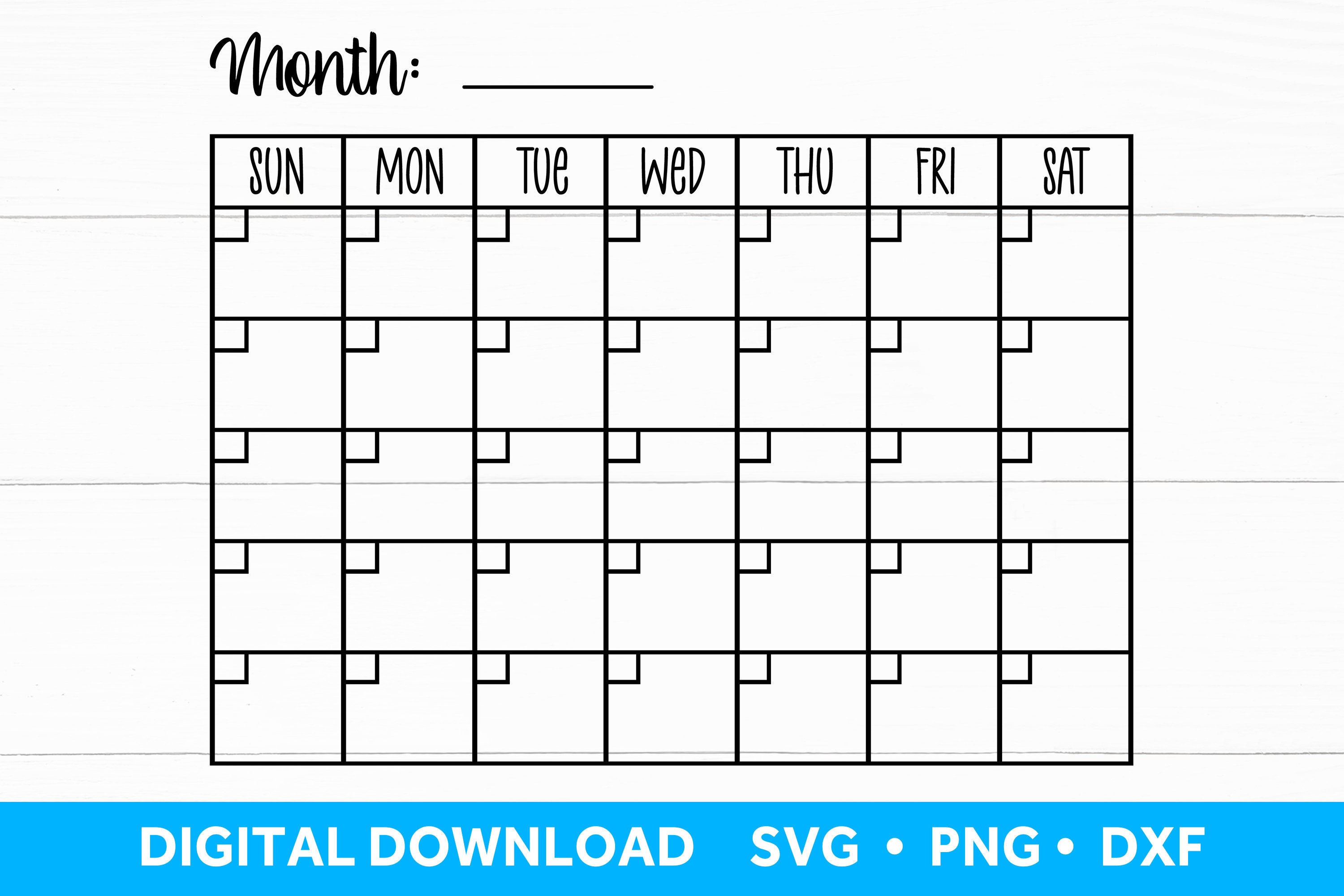 Weekly Planner Template Svg, Calendar Vector Cut File For Cricut