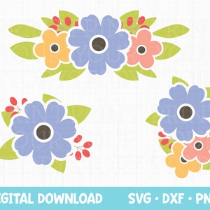 Obramowanie kwiatów SVG, kwiatowy SVG, pliki kwiatów SVG dla Cricut i Silhouette, wiosenny SVG, bukiet kwiatów SVG