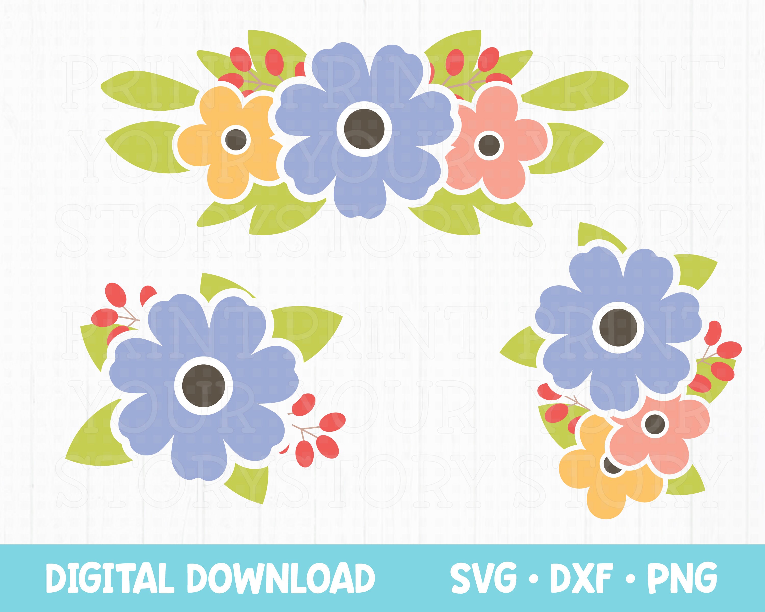 Download Flower Border Svg Floral Svg Flowers Svg Files For Cricut Etsy