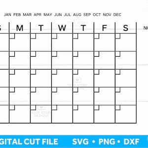 Fichier SVG de calendrier pour les machines de découpe Cricut et Silhouette, fichier SVG Planner, farmhouse sign SVG