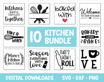 Kitchen SVG files for Cricut, Farmhouse Svg Bundle, Instant Digital Download, Kitchen Svg Cut Files Frame Clip Art Decor