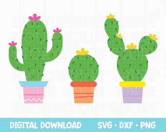 Cactus SVG files for Cricut, Cactus SVG Bundle Cut Files, Plant SVG for Cricut Silhouette Cutting Machine Files, Gardening Svg