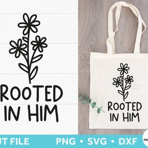 Scripture SVG Cut File DXF PNG, Daisy Svg with Bible Verse Svg, Christian Faith Svg