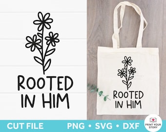 Scripture SVG Cut File DXF PNG, Daisy Svg with Bible Verse Svg, Christian Faith Svg