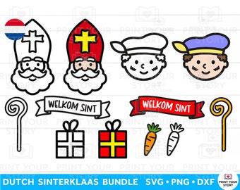 Sinterklaas Cut Files for Cricut and Silhouette, Pakjesavond Nederlandse Plotterbestanden Sint Nicolaas 5 December, DIGITALE BESTANDEN