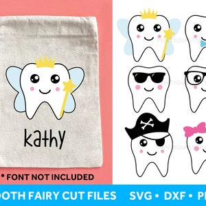 Fée des dents SVG, fichiers SVG de dent pour Cricut, SVG de dents, téléchargement numérique instantané, dentiste Svg, fichiers de coupe Silhouette pour les enfants