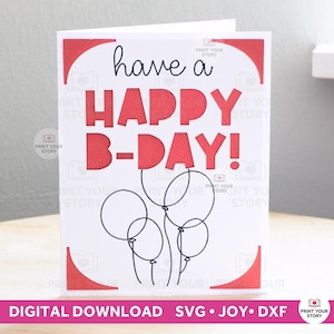 Happy Birthday Card SVG, Insert Card for Cricut Joy, Greeting Card SVG for Cricut Joy Maker Explore, Cardmaking