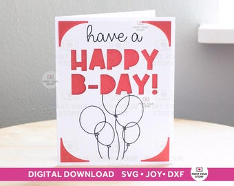 Happy Birthday Card SVG, Insert Card for Cricut Joy, Greeting Card SVG for Cricut Joy Maker Explore, Cardmaking