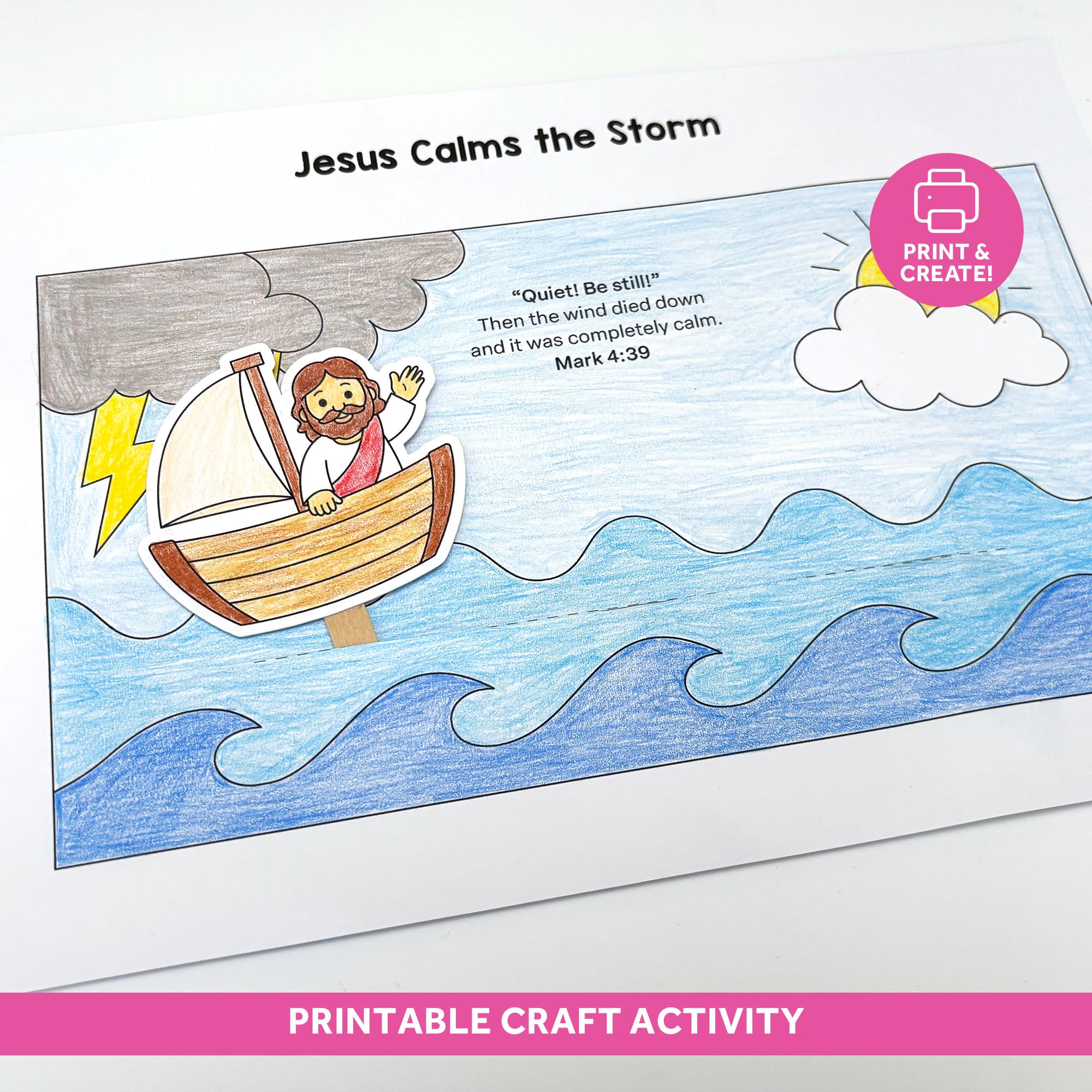 Jesus Calms the Storm Craft for Kids - Sunday School Activity - Bible ...