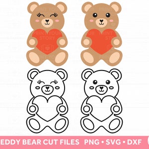 Teddy Bear SVG for Cricut and Silhouette | Teddy Bear Clip Art | Brown Bear SVG | Baby Shower Svg Nursery