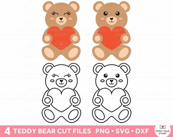 Teddy Bear SVG pour Cricut et Silhouette | | d’images clipart Teddy Bear Ours brun SVG | Baby Shower Svg Nursery
