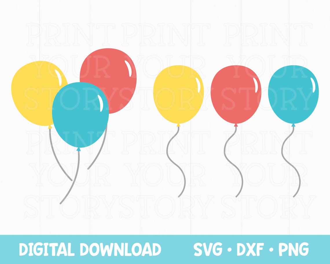 Balloons SVG Files for Cricut Party Clip Art Instant Digital Etsy