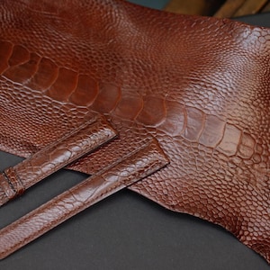 Ostrich leg brown strap,leather watch band handmade,personalized, all size,14mm 16mm 18mm 20mm 22mm 24mm