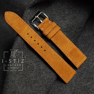 Vintage brown strap,suede leather watch band handmade,personalized, all size,14mm 16mm 18mm 20mm 22mm 24mm