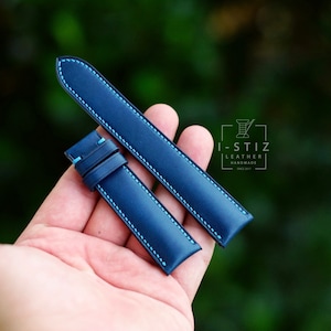 Buttero blue strap,leather watch band handmade,personalized, all size,14mm 16mm 18mm 20mm 22mm 24mm