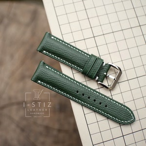 Epsom green strap,calfskin watch band handmade,personalized, all size,12mm 14mm 16mm 18mm 20mm 22mm 24mm