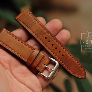 Carlowax brown strap,leather watch band handmade,personalized, all size,14mm 16mm 18mm 20mm 22mm 24mm