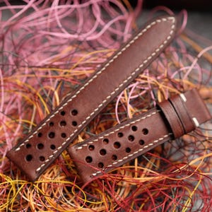 Pueblo brown rally strap,leather watch band handmade,personalized, all size,14mm 16mm 18mm 20mm 22mm 24mm