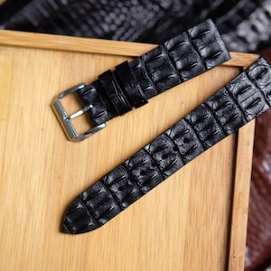 Watchstraps Black Double Hornback Alligator Watch Strap, Alligator Brown Strap Bands  Customize any size