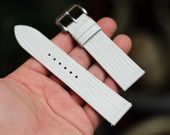 Epi weißes Lederarmband, Kalbslederarmband handgefertigt, personalisiert, alle Größe, 12mm 14mm 16mm 18mm 20mm 22mm 24mm