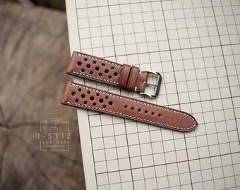 Vintage rally strap, buttero leather watch band handmade,personalized, all size,14mm 16mm 18mm 20mm 22mm