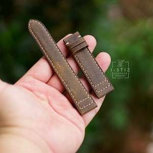 Vintage pilot strap, calf leather watch band handmade,personalized, all size,14mm 16mm 18mm 20mm 22mm