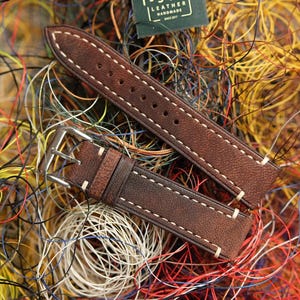 Calfskin waxy brown strap,leather watch band handmade,personalized, all size,14mm 16mm 18mm 20mm 22mm 24mm