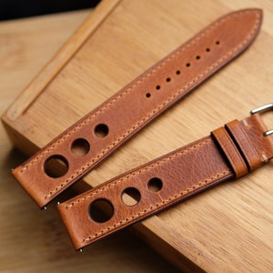 Racing band,rally strap, watch band leather handmade, bespoke, all size, 16mm 18mm 20mm 22mm