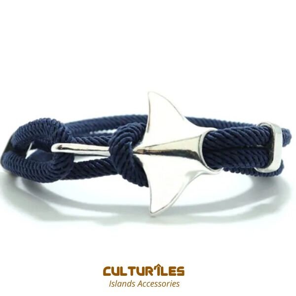 Bracelet En Cuir De Raie (galuchat) Avec Fermoir Levier Acier - Fait Main - Unisex
