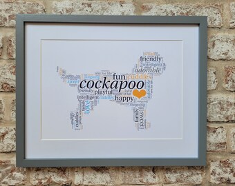 Cockapoo Dog Wall Print A4 (Unframed) Wall Decor on luxury 350g Uncoated Card - Home Living Print - Cockapoo Enthusiasts