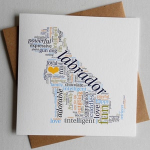 Labrador Retriever Gun Dog Blank Birthday or Greeting Card - perfect for any occasion - intelligent, powerful, love, chocolate, yellow breed